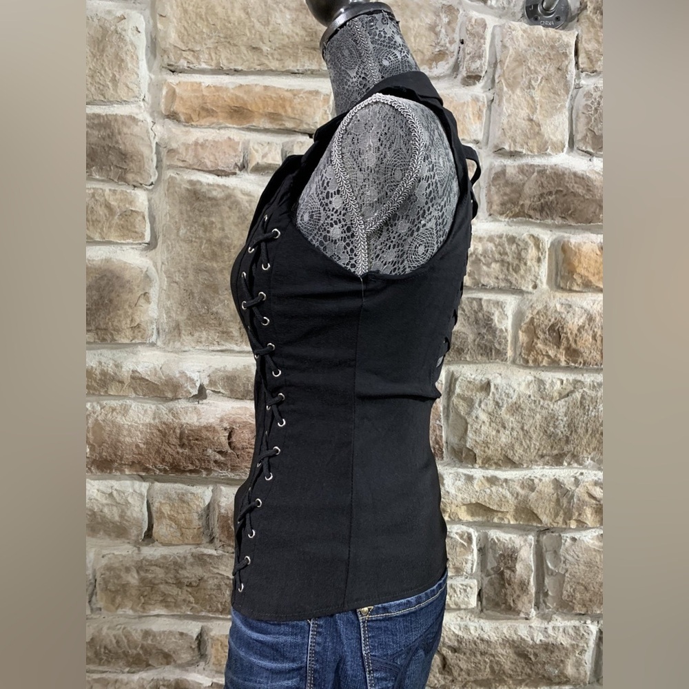 Lydia || NWT Suede Zip Corset Top (L) - Picture 6 of 15
